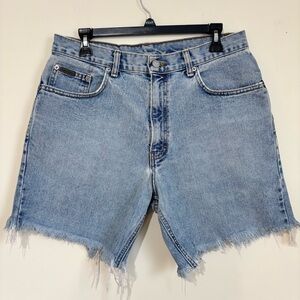 CALVIN KLEIN Vintage USA Western Men's 33 Cut-Off Light Blue Denim Jean Shorts